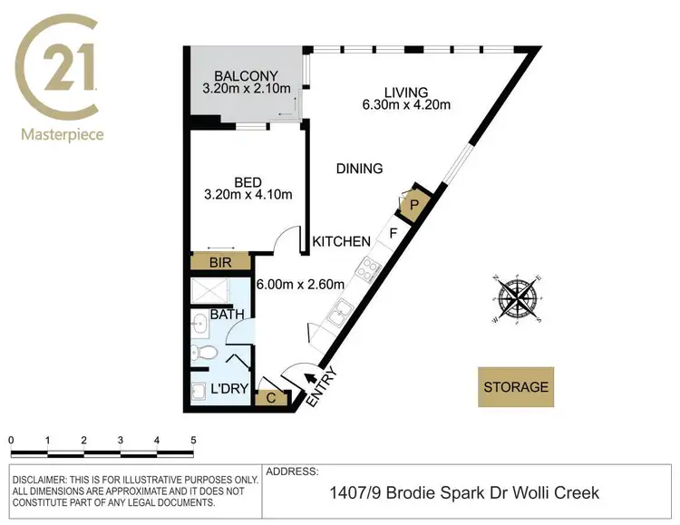 Floorplan of Homely apartment listing, Level 14/9 Brodie Spark Drive, Wolli Creek NSW 2205