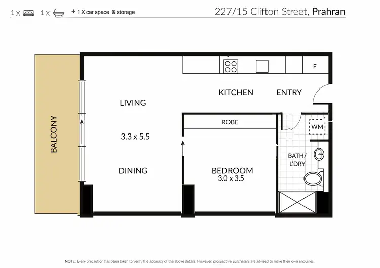 Floorplan of Homely apartment listing, 227/15 Clifton Street, Prahran VIC 3181