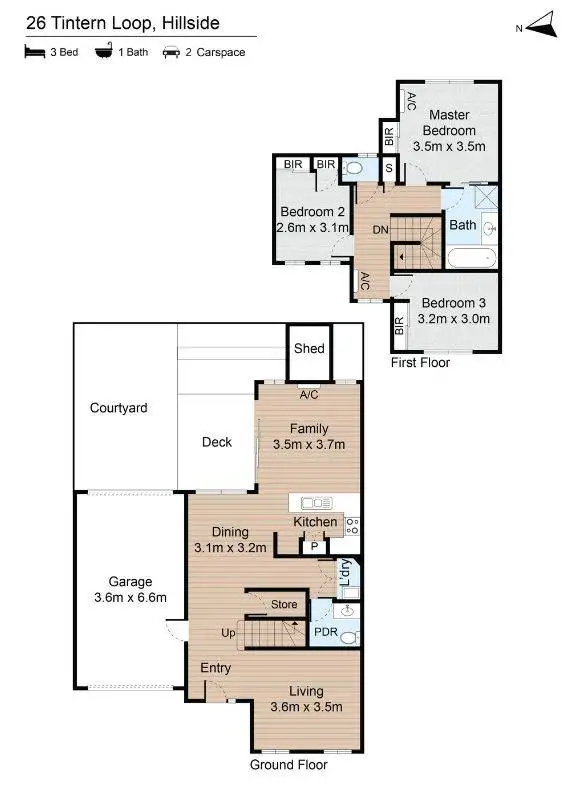 Floorplan of Homely townhouse listing, 26 Tintern Loop, Hillside VIC 3037