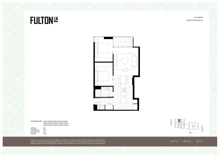 Floorplan of Homely apartment listing, 2407/155 Franklin Street, Melbourne VIC 3000