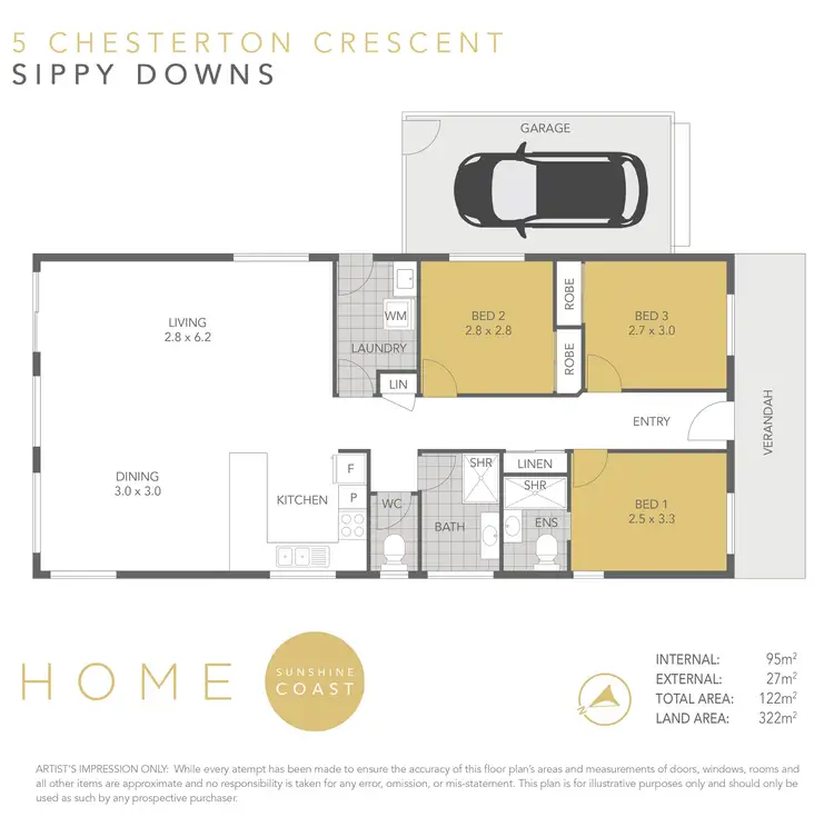 Floorplan of Homely house listing, 5 Chesterton Crescent, Sippy Downs QLD 4556