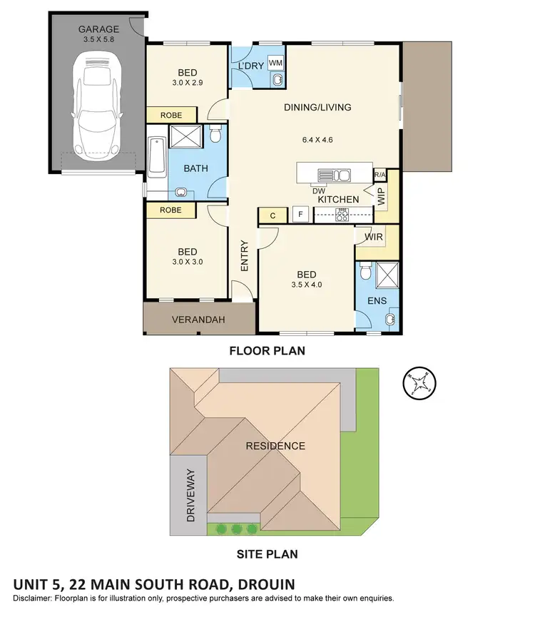 Floorplan of Homely unit listing, 5/22 Main South Road, Drouin VIC 3818