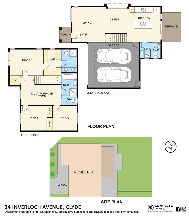 Floorplan of Homely townhouse listing, 34 Inverloch Avenue, Clyde VIC 3978
