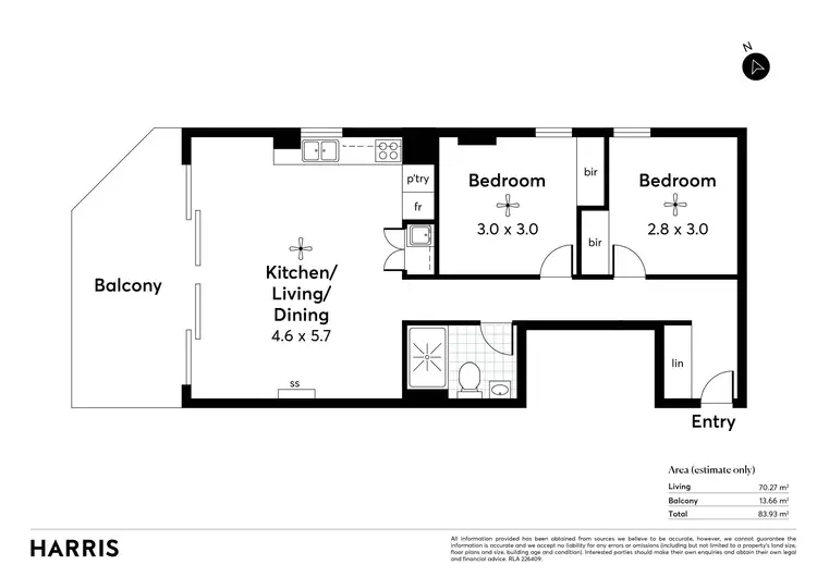Floorplan of Homely apartment listing, 502/33 Second Street, Bowden SA 5007