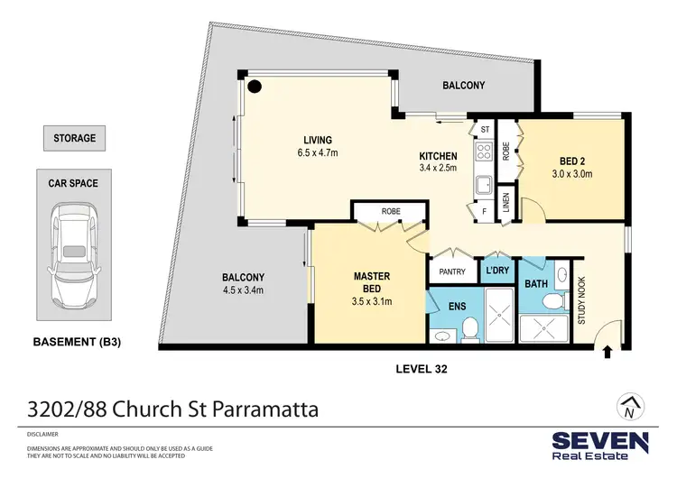 Floorplan of Homely apartment listing, 3202/88 Church Street, Parramatta NSW 2150
