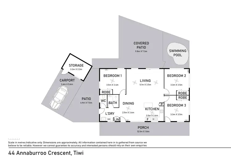 Floorplan of Homely house listing, 44 Annaburroo Crescent, Tiwi NT 810