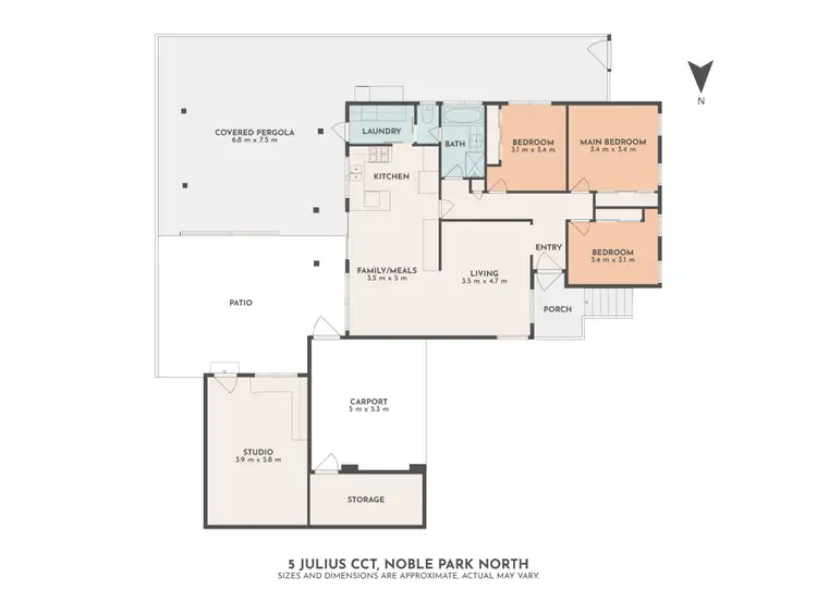 Floorplan of Homely house listing, 5 Julius Crescent, Noble Park North VIC 3174