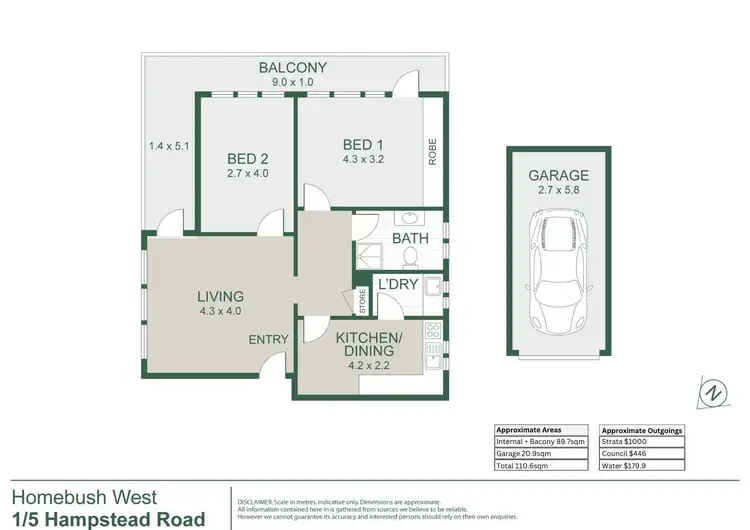 Floorplan of Homely unit listing, 1/5 Hampstead Road, Homebush West NSW 2140