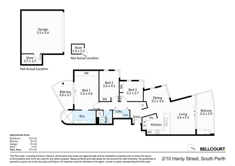 Floorplan of Homely apartment listing, 2/10 Hardy Street, South Perth WA 6151