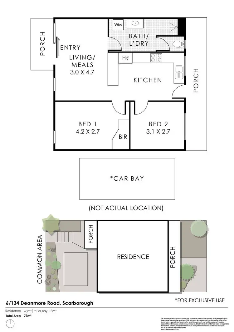 Floorplan of Homely unit listing, 6/134 Deanmore Road, Scarborough WA 6019