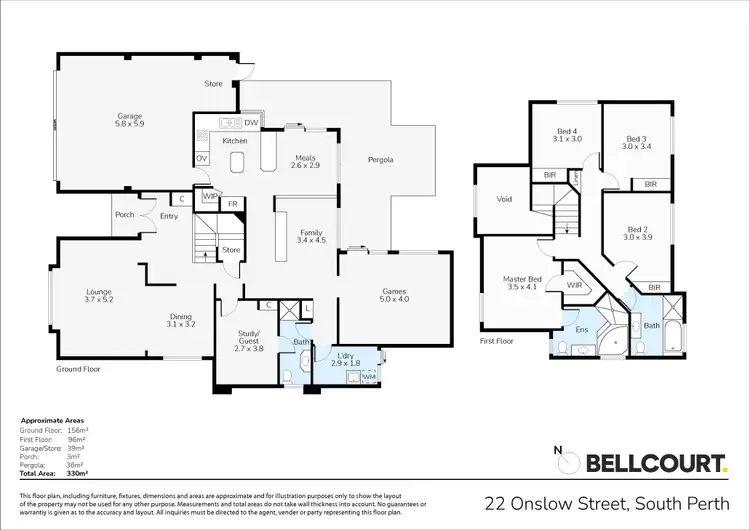 Floorplan of Homely house listing, 22 Onslow Street, South Perth WA 6151