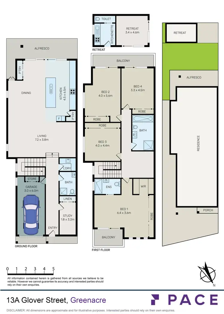 Floorplan of Homely semi-detached listing, 13a Glover Street, Greenacre NSW 2190