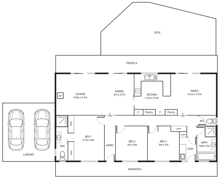 Floorplan of Homely house listing, 3 Harker Place, Wanniassa ACT 2903