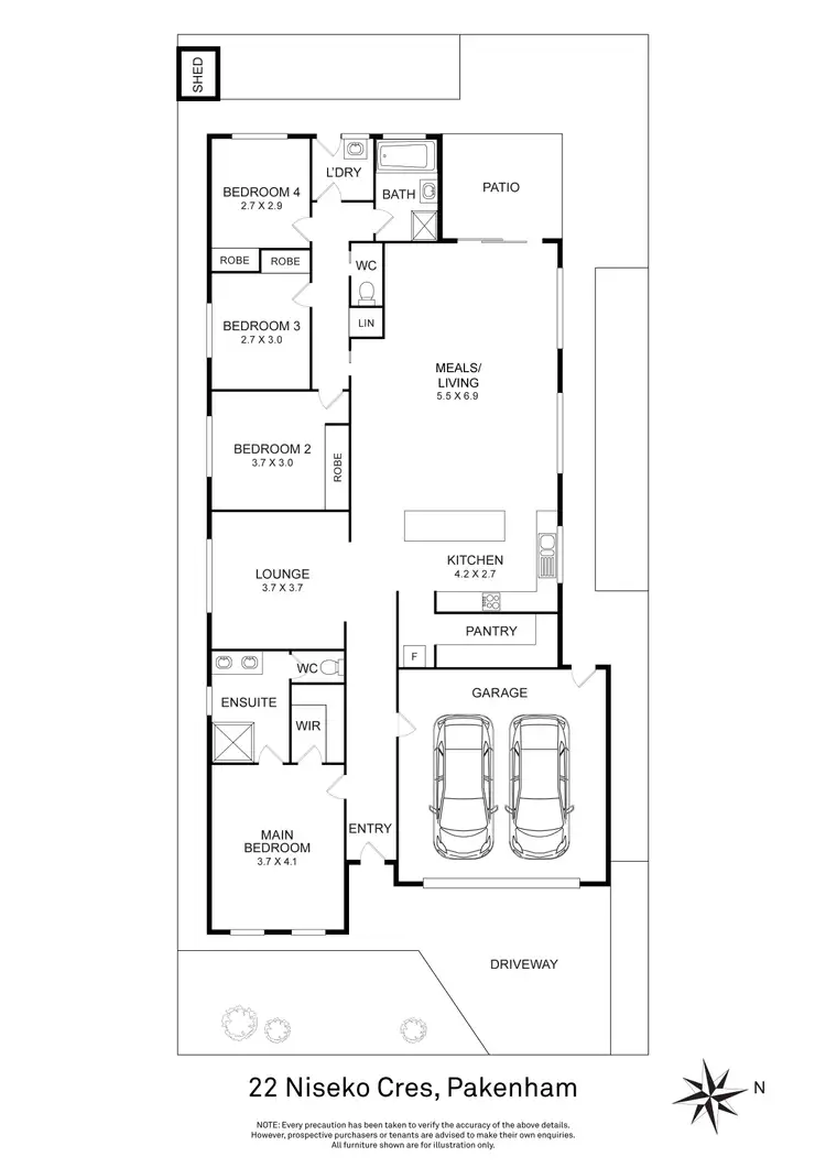 Floorplan of Homely house listing, 22 Niseko Crescent, Pakenham VIC 3810