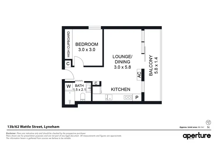 Floorplan of Homely unit listing, 13b/62 Wattle Street, Lyneham ACT 2602