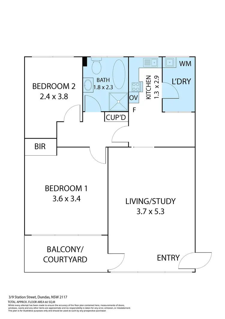 Floorplan of Homely apartment listing, 3/9 Station Street, Dundas NSW 2117