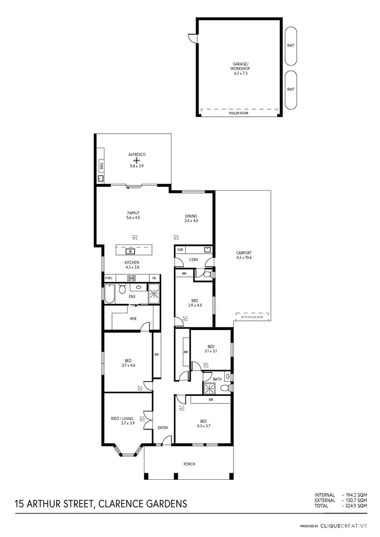 Floorplan of Homely house listing, 15 Arthur Street, Clarence Gardens SA 5039
