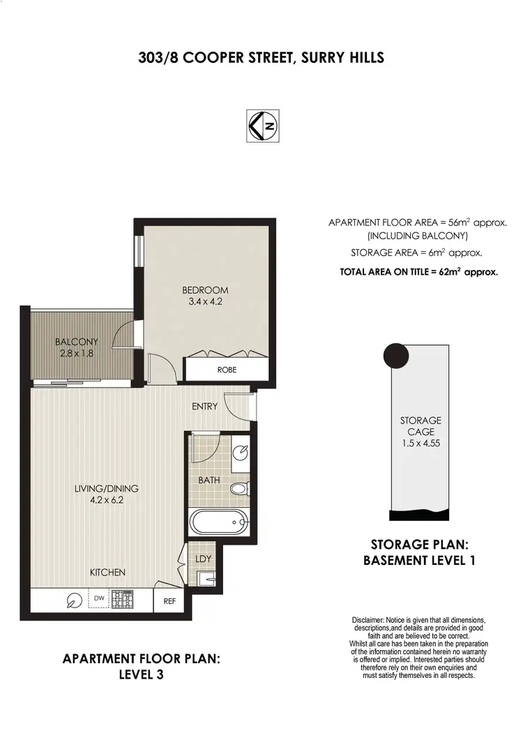 Floorplan of Homely apartment listing, 303/8 Cooper Street, Surry Hills NSW 2010