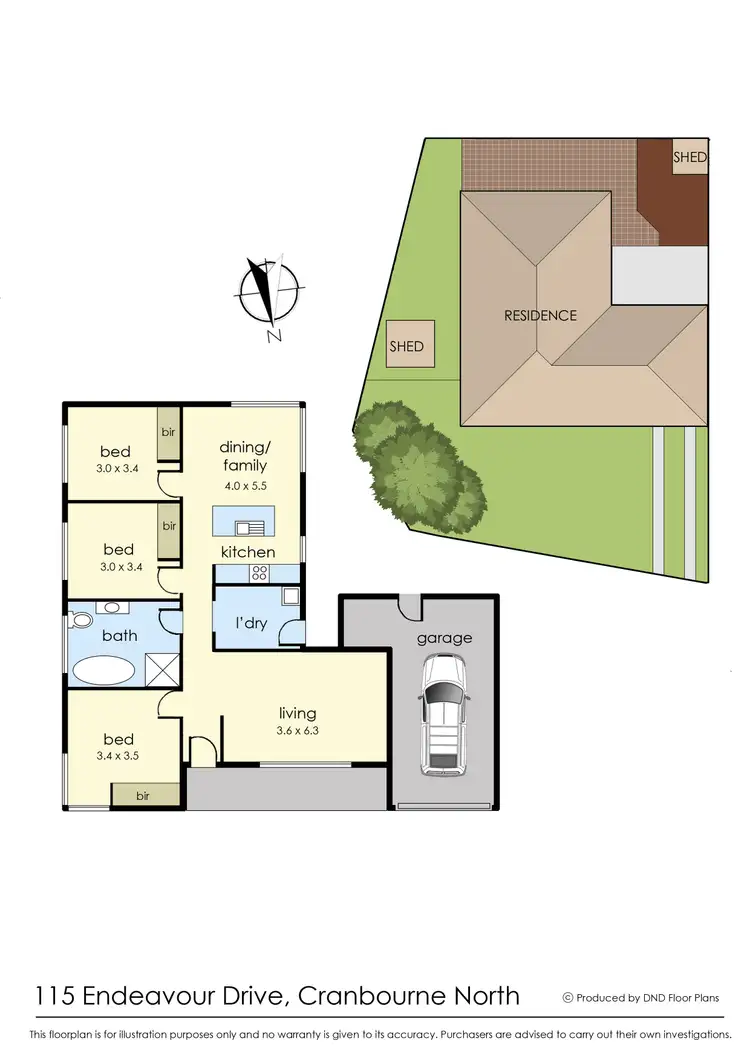 Floorplan of Homely house listing, 115 Endeavour Drive, Cranbourne North VIC 3977