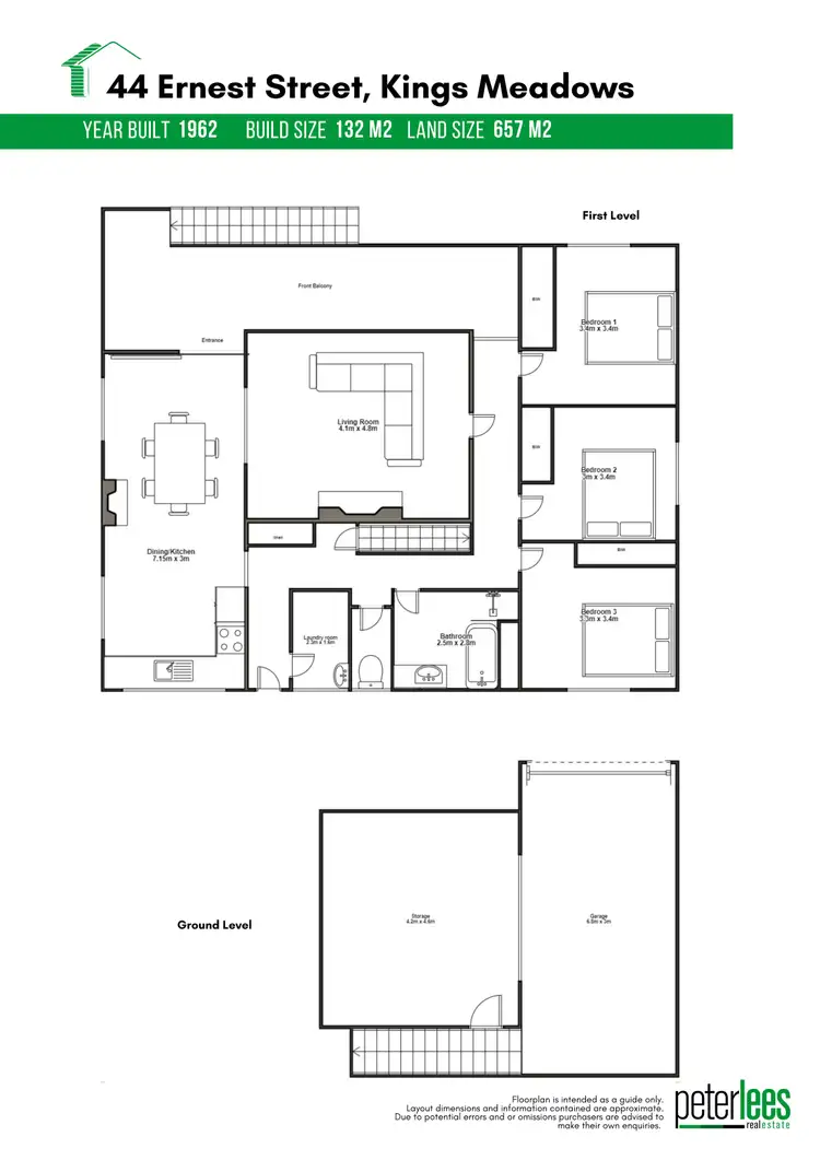 Floorplan of Homely house listing, 44 Ernest Street, Kings Meadows TAS 7249