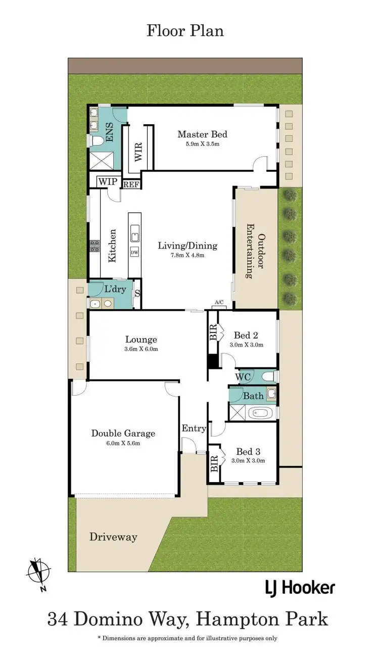 Floorplan of Homely house listing, 34 Domino Way, Hampton Park VIC 3976