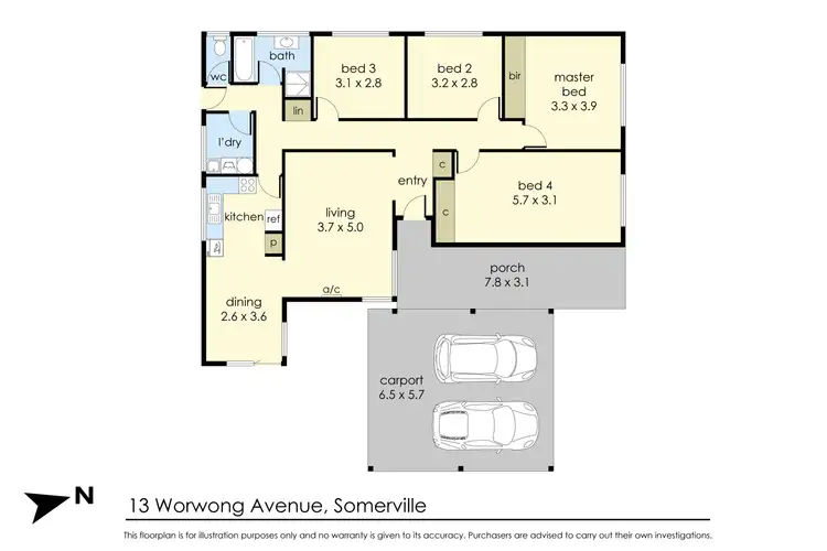 Floorplan of Homely house listing, 13 Worwong Avenue, Somerville VIC 3912