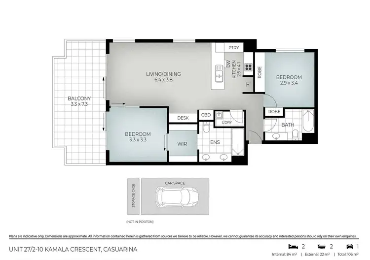 Floorplan of Homely apartment listing, 27/2-10 Kamala Crescent, Casuarina NSW 2487