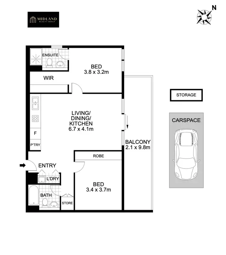 Floorplan of Homely apartment listing, 2003/3 Mooltan Avenue, Macquarie Park NSW 2113