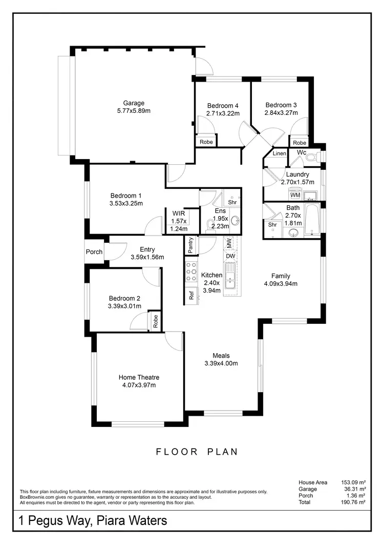Floorplan of Homely house listing, 1 Pegus Way, Piara Waters WA 6112
