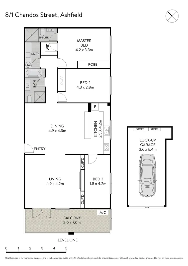Floorplan of Homely apartment listing, 8/1 Chandos Street, Ashfield NSW 2131