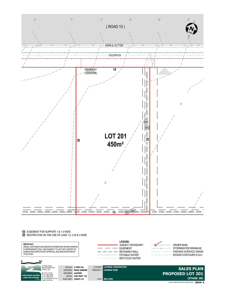 Floorplan of Homely land listing, LOT 201, 78 Hutley Drive, Lennox Head NSW 2478