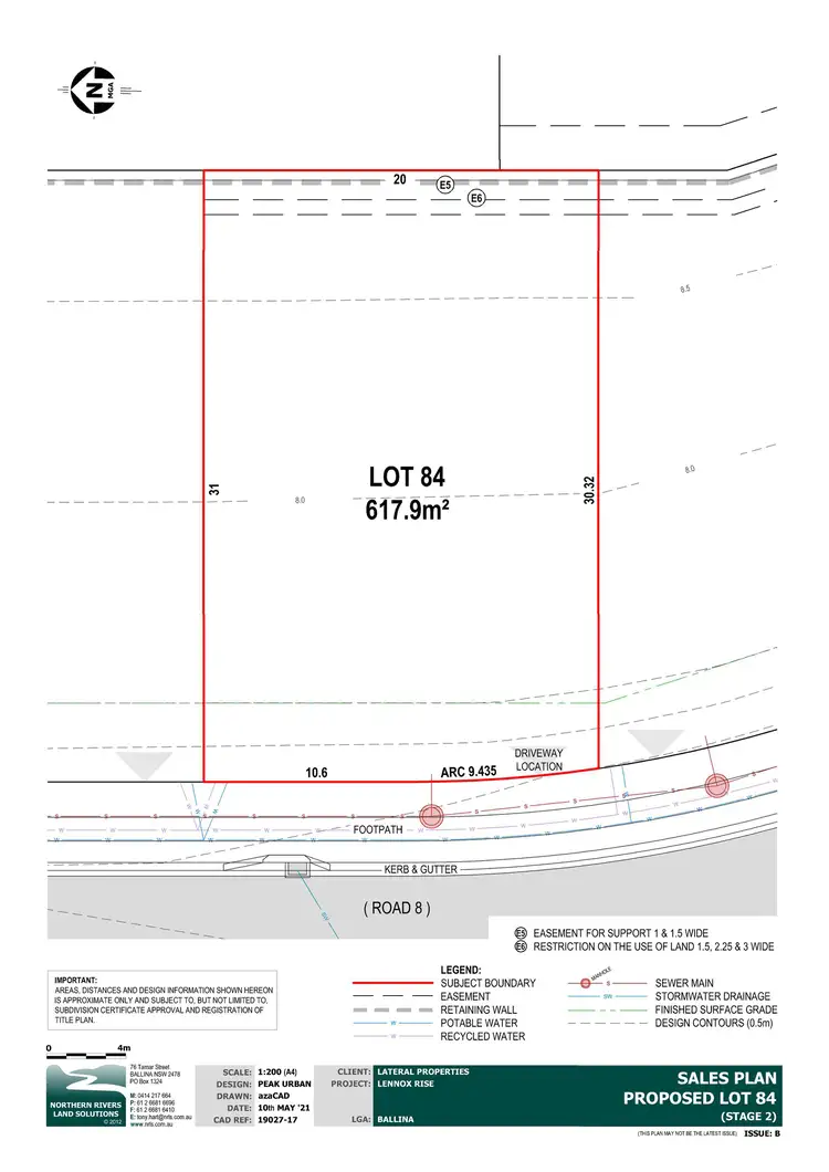 Floorplan of Homely land listing, 84/78 Hutley Drive, Lennox Head NSW 2478