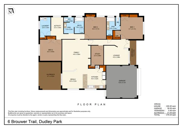 Floorplan of Homely house listing, 6 Brouwer Trail, Dudley Park WA 6210