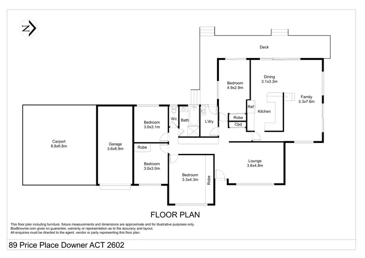 Floorplan of Homely house listing, 89 Price Place, Downer ACT 2602