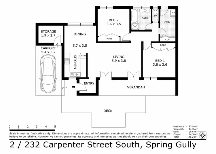 Floorplan of Homely unit listing, 2/232 Carpenter Street South, Spring Gully VIC 3550
