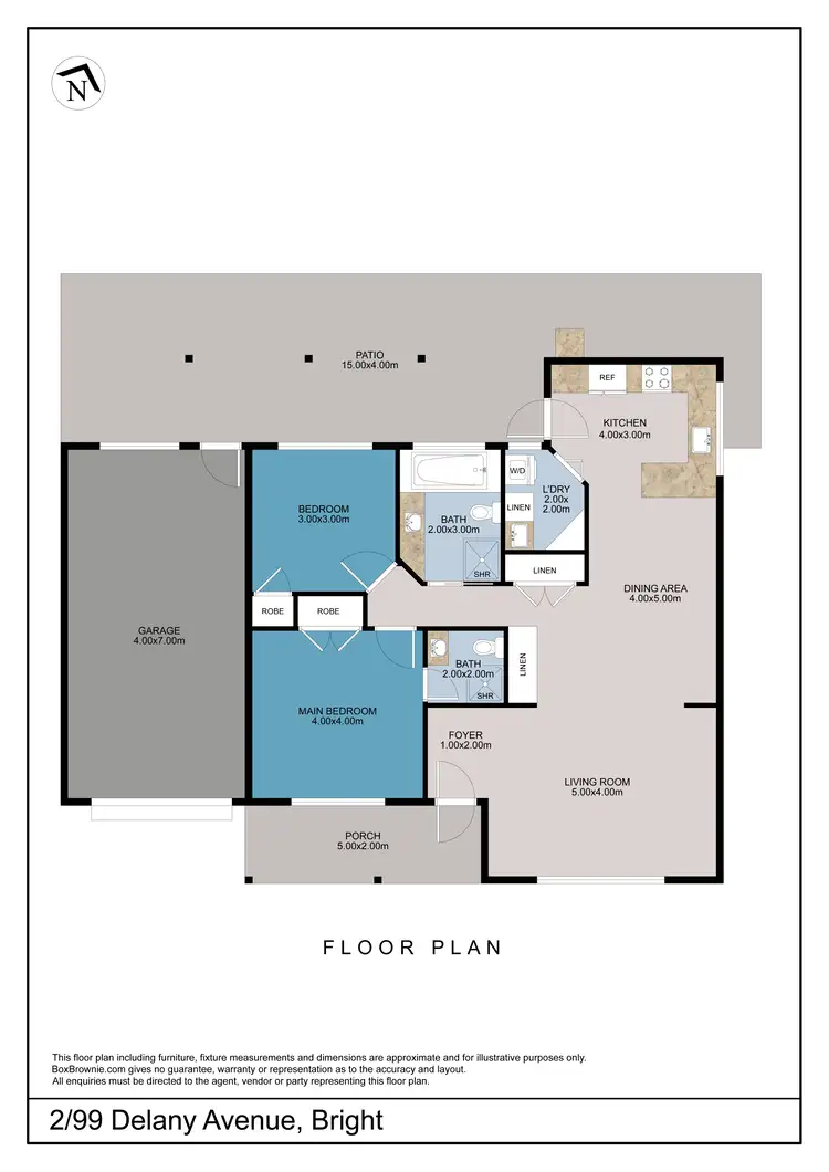 Floorplan of Homely unit listing, 2/99 Delany Avenue, Bright VIC 3741