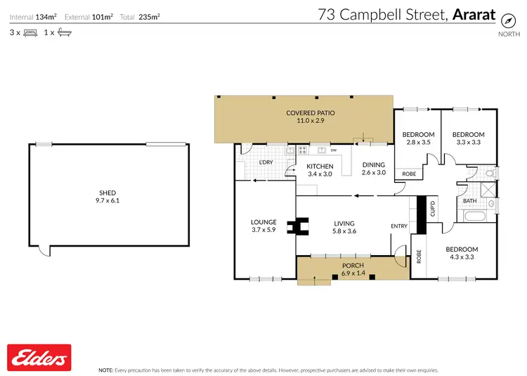 Floorplan of Homely house listing, 73 Campbell Street, Ararat VIC 3377
