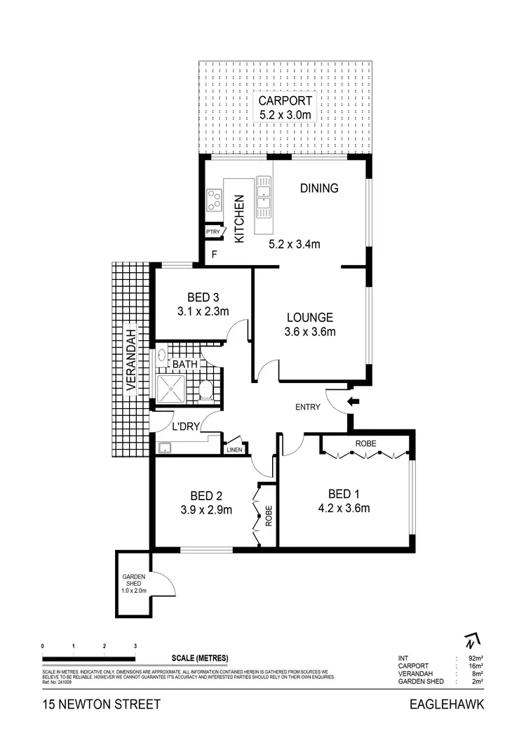 Floorplan of Homely house listing, 15 Newton Street, Eaglehawk VIC 3556