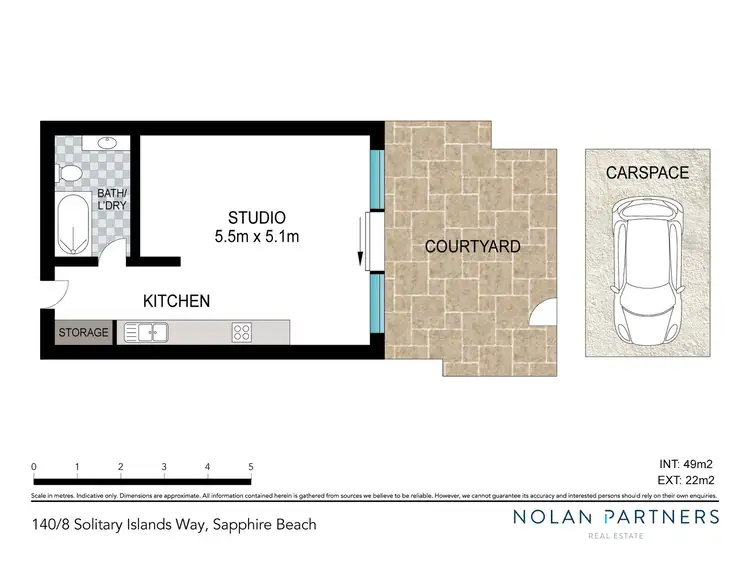 Floorplan of Homely studio listing, 140/8 Solitary Islands Way, Sapphire Beach NSW 2450