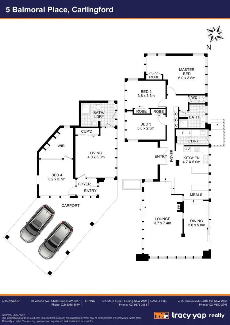 Floorplan of Homely house listing, 5 Balmoral Place, Carlingford NSW 2118