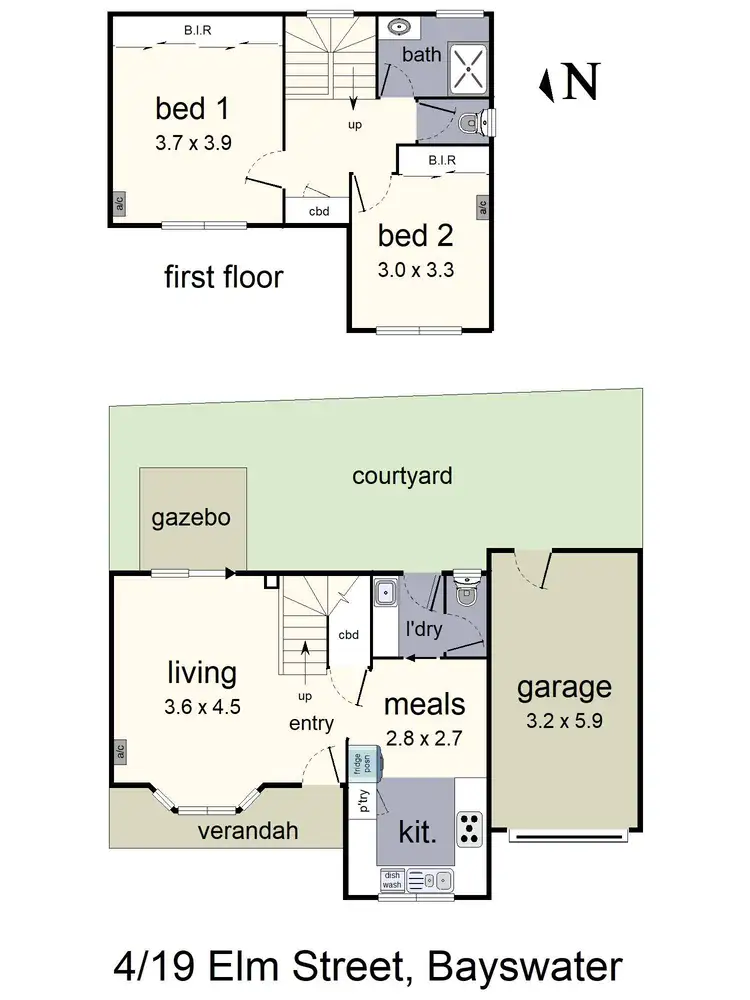 Floorplan of Homely townhouse listing, 4/19 Elm Street, Bayswater VIC 3153