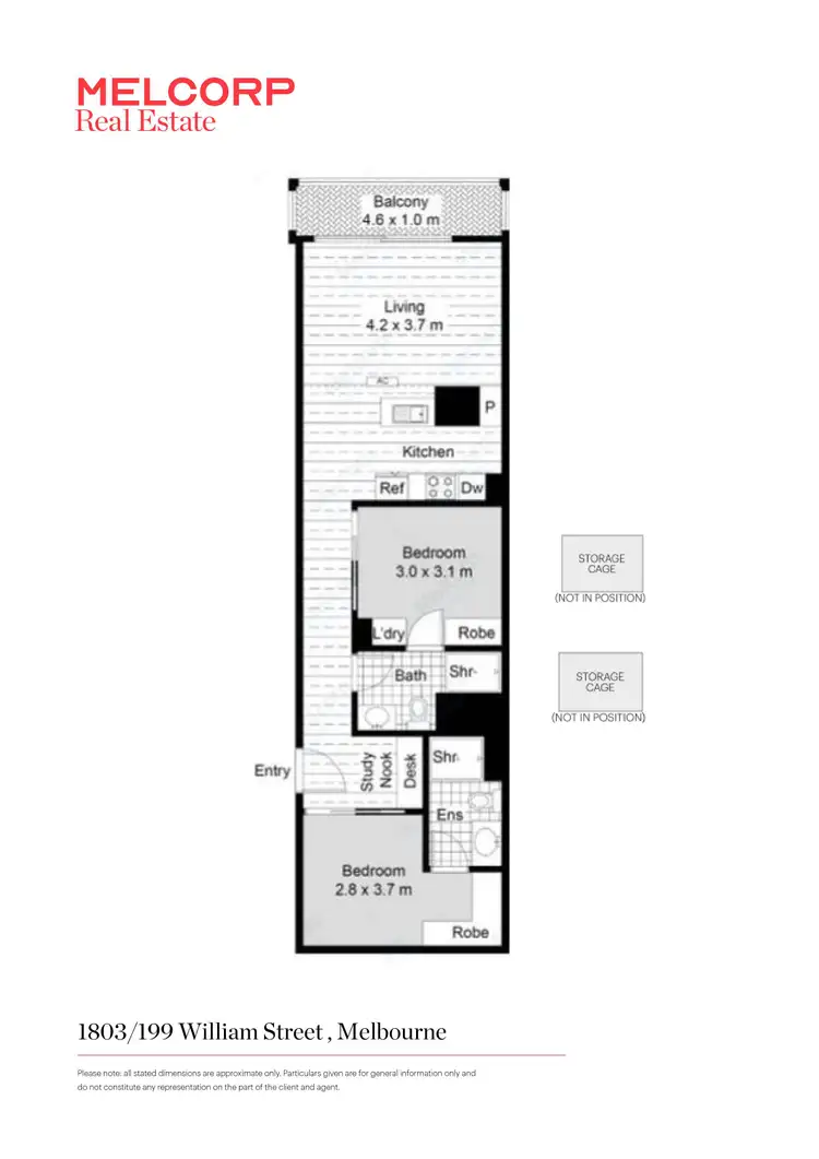 Floorplan of Homely apartment listing, 1803/199 William Street, Melbourne VIC 3000