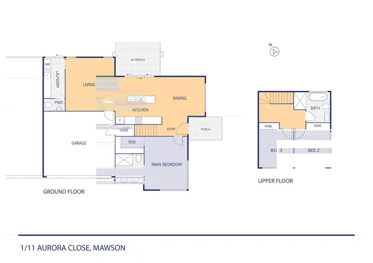 Floorplan of Homely townhouse listing, 1/11 Aurora Close, Mawson ACT 2607