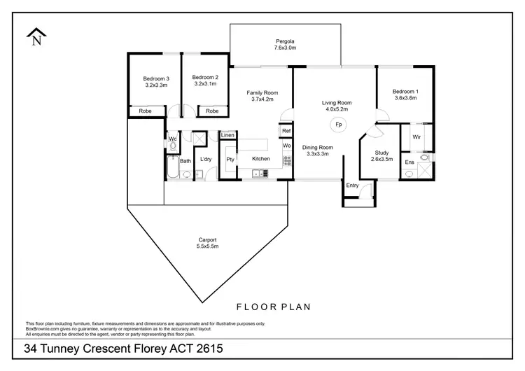Floorplan of Homely house listing, 34 Tunney Crescent, Florey ACT 2615