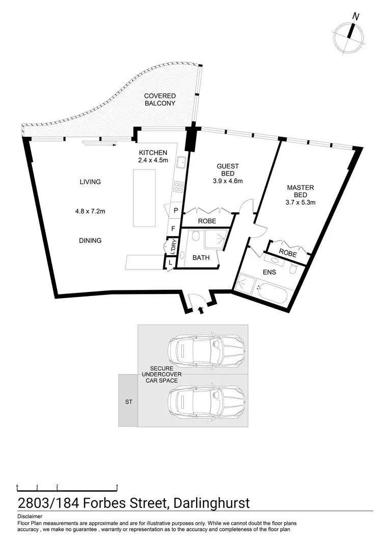 Floorplan of Homely apartment listing, 2803/184 Forbes Street, Darlinghurst NSW 2010