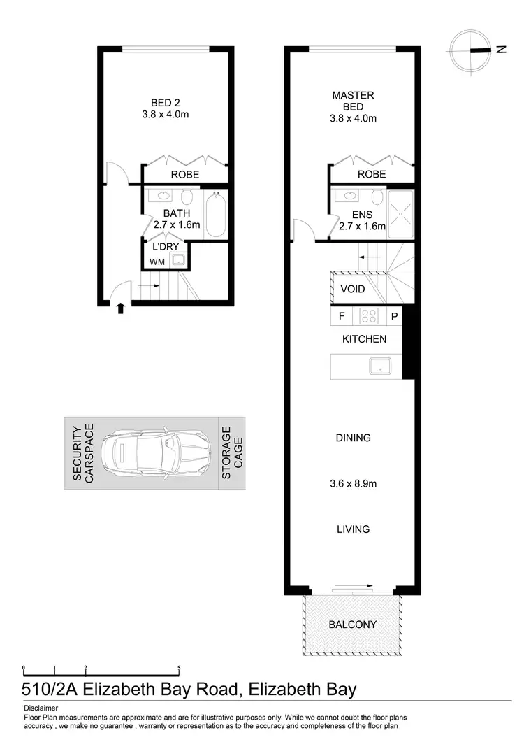 Floorplan of Homely apartment listing, 510/2A Elizabeth Bay Road, Elizabeth Bay NSW 2011