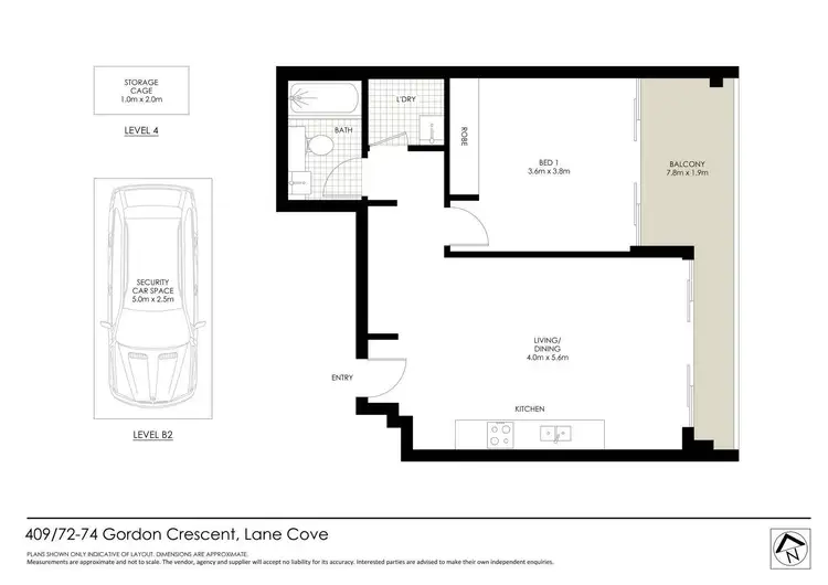 Floorplan of Homely apartment listing, 409/72 Gordon Crescent, Lane Cove NSW 2066
