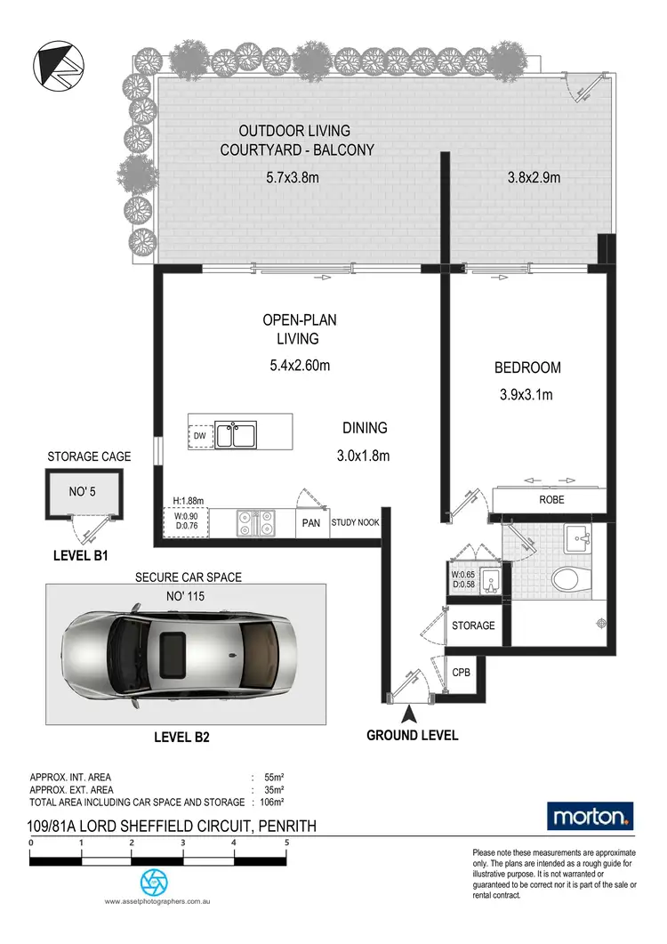 Floorplan of Homely apartment listing, 109/81A Lord Sheffield Circuit, Penrith NSW 2750