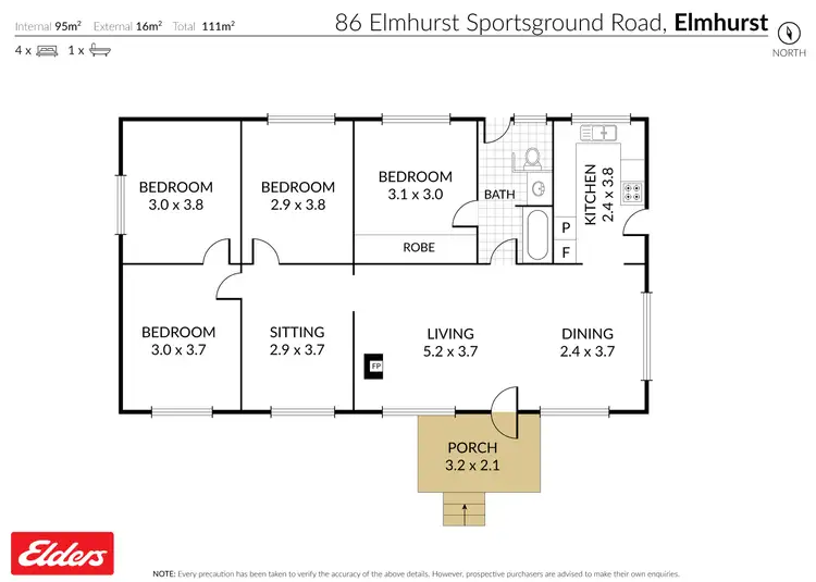 Floorplan of Homely house listing, 86 Elmhurst Sportsground Road, Elmhurst VIC 3469