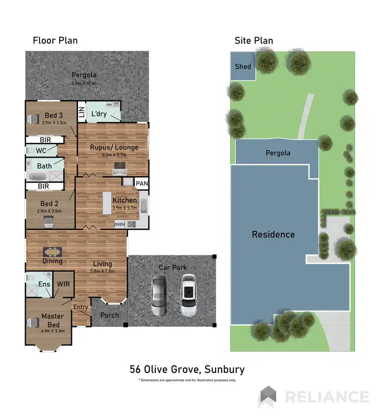 Floorplan of Homely house listing, 56 Olive Grove, Sunbury VIC 3429